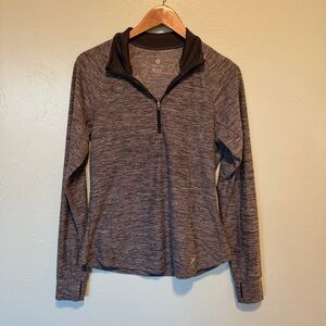 Women's Heathered Black Quarter-Zip Top